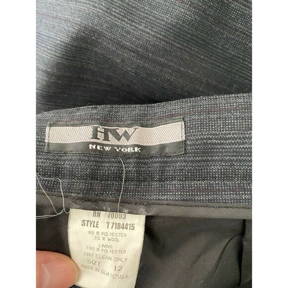 HW New York Pants Trouser Grey Wool Pinstripe Womens Size 12 - Picture 6 of 8